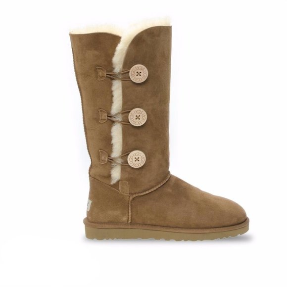 UGG Bailey Button Triplet II Chestnut Boots - Women's - Picture 1 of 6